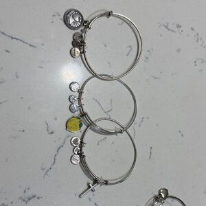 Silver Charm Bangle Set
